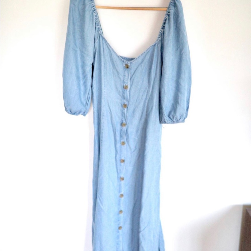 Zara Denim Off the Shoulder Dress